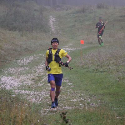 Auch die Japaner vom Salomon Running​ Team haben Spaß an der Zugspitze​.