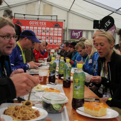 Gute Stimmung bei der Pasta-Party.
