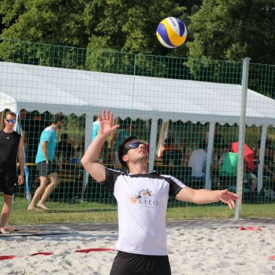Juni 2018: Fünfte Teilnahme der exito Beachvolleyballer beim Firmenbeachcup Nürnberg des ESV Flügelrad.
