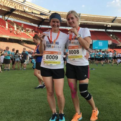 Juli 2018: Unser tschechisch-finnisches Duo Aneta und Mia bei der B2Run Hitzeschlacht in Nürnberg.