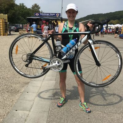 August 2018: Aneta beim Regensburger Triathlon.