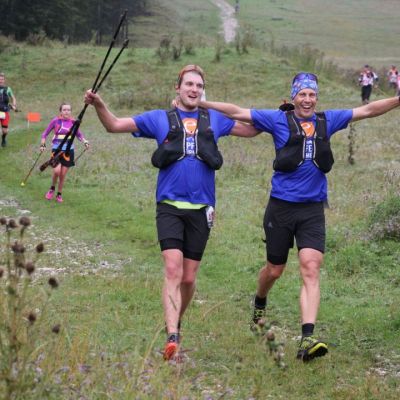 September 2018, Transalpine Run: Beim Downhill zur Gamsalm (Ehrwald).