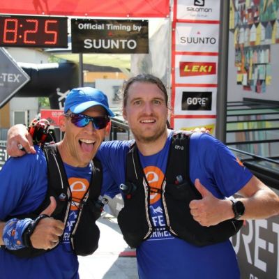 September 2018, Transalpine Run: Daumen rauf nach Etappe 2 von Nassereith nach Imst.
