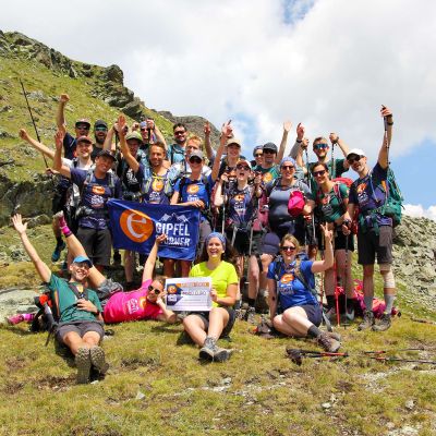 Gipfelstrümer-Crew beim #exitoAlpenCross.