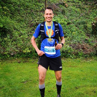 Prost! Den Zieleinlauf von Jonas hat Jochen verpasst. 