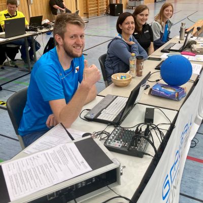 Oktober 2022: Ehrenamtlicher Einsatz als Tischrichter beim Goalball Bundesliga-Spieltag in Nürnberg.