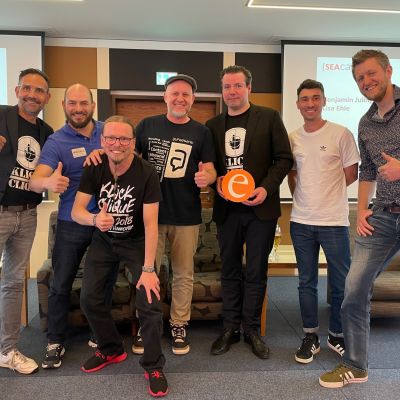 April 2023: Michael, Ruud und Christoph beim SEAcamp mit der "Klick-Clique".