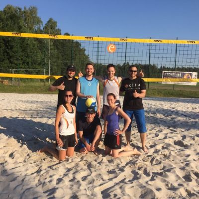 Juli 2015: Abschlusstraining für den Firmenbeachcup Nürnberg​.