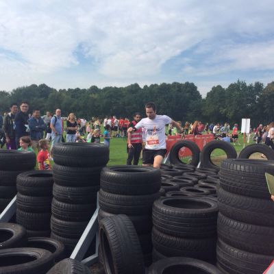 September 2015: Urbanian Run 2015 Saisonfinale in Berlin. Reifen sind für Bart keine Hindernisse.