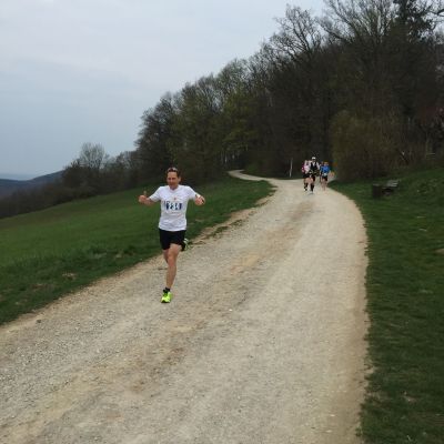 Am Kloster Banz (km 7) kommt Stefan auf Platz 12 vorbei.