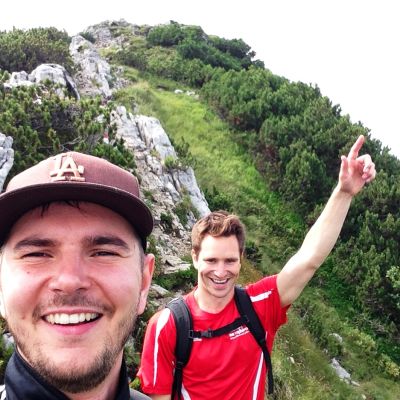 Lukas und Bart auf dem Weg zum Großen Traithen.