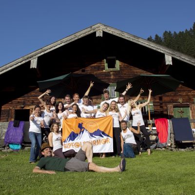 "Gipfelstürmer"-Teamfoto auf der BaumoosAlm​.