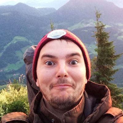 Peter, Lukas, Bart und Jochen auf dem Klettersteig "Dr.-Julius-Mayr-Weg" vom Brünnsteingipfel zum Brünnsteinhaus.
