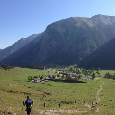 Die Perspektive der Läufer bei der Ankunft an der Engalm.