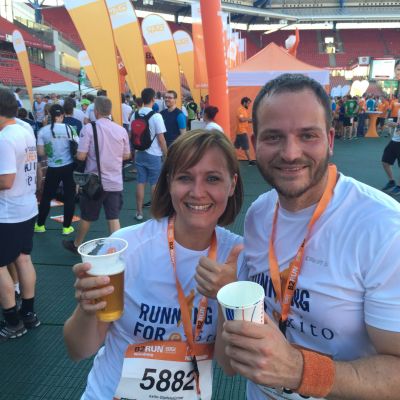 Jenni und Michael nach dem Zieleinlauf.