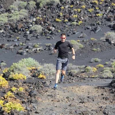 ... und dreht ein paar Szenen für das Transvulcania Video.