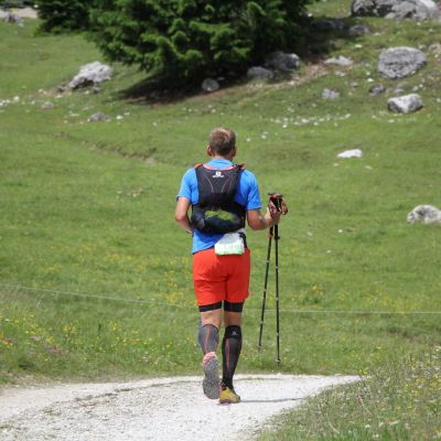 Die ersten Meter noch gehend ...