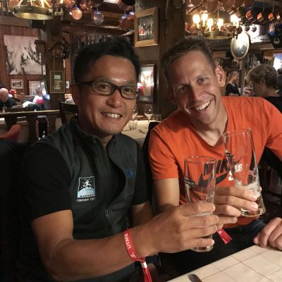 Trail-Talk bei einem schönen Pre-Race-Dinner.