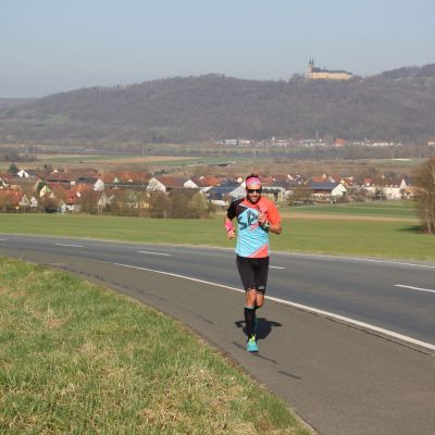 Traumhafte Kulisse. Im Hintergrund Kloster Banz.