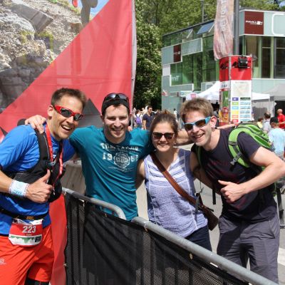 Zielfoto mit Tina, Wolfi und Bart.
