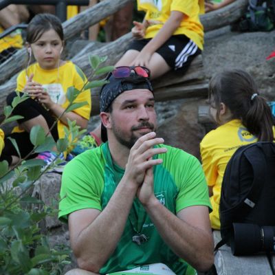 David war als Läufer und als Vertreter des Co-Sponsors PSD Bank vor Ort. Cool, dich zu treffen, David!