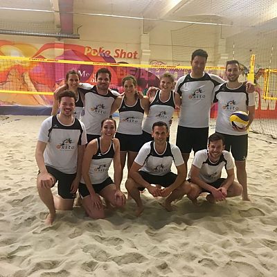 Mai 2018: Dritte Teilnahme unserer "Beach-e's" beim Bavarian Beach Cup. Beim Auftakt in die Beachvolleyball-Turniersaison 2018 waren gleich 2 exito Teams mit dabei. 