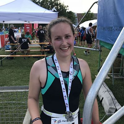 Juni 2018: Aneta verbessert beim Rothsee Triathlon 2018 ihre Vorjahreszeit um 4 Minuten.