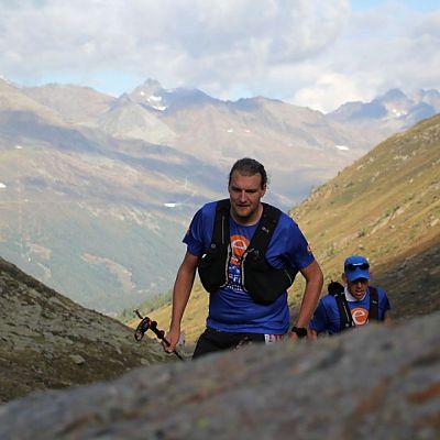 September 2018, Transalpine Run: Am Timmelsjoch auf dem Weg nach Südtirol.