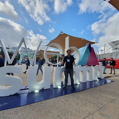 November 2019: Peter auf dem "Web Summit" in Lissabon. “The best technology conference on the planet” (Forbes).