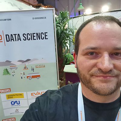 November 2019: Micha beim "Data Science" Wissenscamp in Bonn.