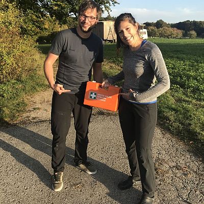 Oktober 2019: Nicole und Peter beim "Sonderkurs Erste Hilfe Alpin" der DAV Sektion Nürnberg. Vorbereitung auf die vierte #exitoAlpenCross Etappe.