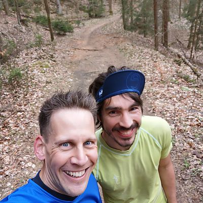 April 2019: Trailrunner Stefan nutzt einen Seminar-Aufenthalt in Dresden für eine abendliche Laufrunde mit "Local Trail-Guide" Attila.