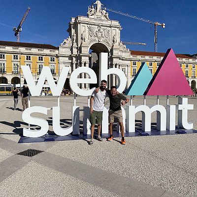 November 2022: Stefan und Philipp auf dem "Web Summit" in Lissabon. "Europe’s biggest tech conference."