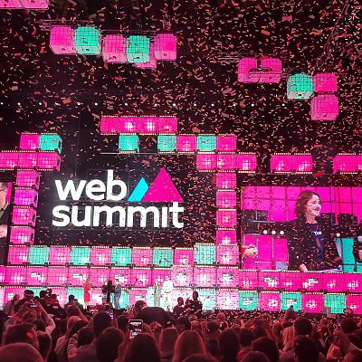 November 2022: Stefan und Philipp auf dem "Web Summit" in Lissabon. "Europe’s biggest tech conference."