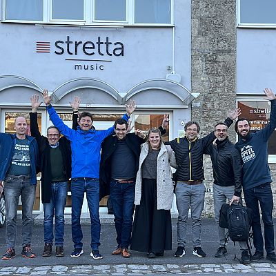 Februar 2023: Nach dem Meeting mit unserem langjährigen Kunden Stretta-Music in Eibelstadt.