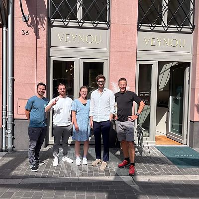 September 2023: Erster Besuch bei unserem neuen Kunden veynou in Frankfurt.