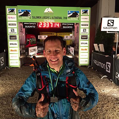 Juni 2016: Stefan bezwingt beim Zugspitz Ultratrail die 101,60 km und 5.412 Höhenmeter in 16:17.14 Stunden und landet auf Platz 57 (AK 34).