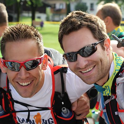 Juli 2016: Bart und Stefan gehen beim Zugspitz Berglauf an den Start.