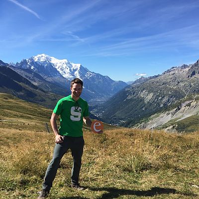September 2017, Mont-Blanc-Massiv: Unser niederländische "Gipfelstürmer" Bart auf der "Walker’s Haute Route" von Chamonix nach Zermatt. 